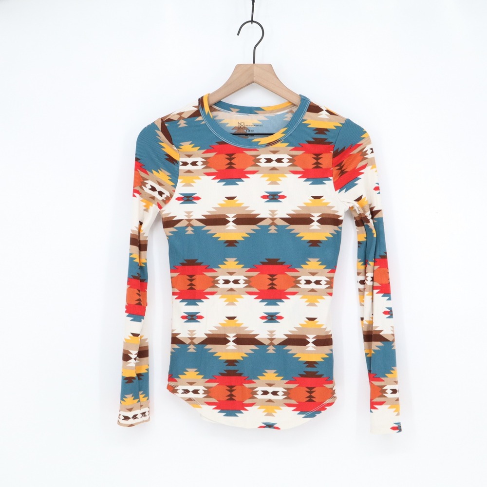 No Boundaries Top Womens S NB42100017550P Multi Southwestern Ribbed Excellent